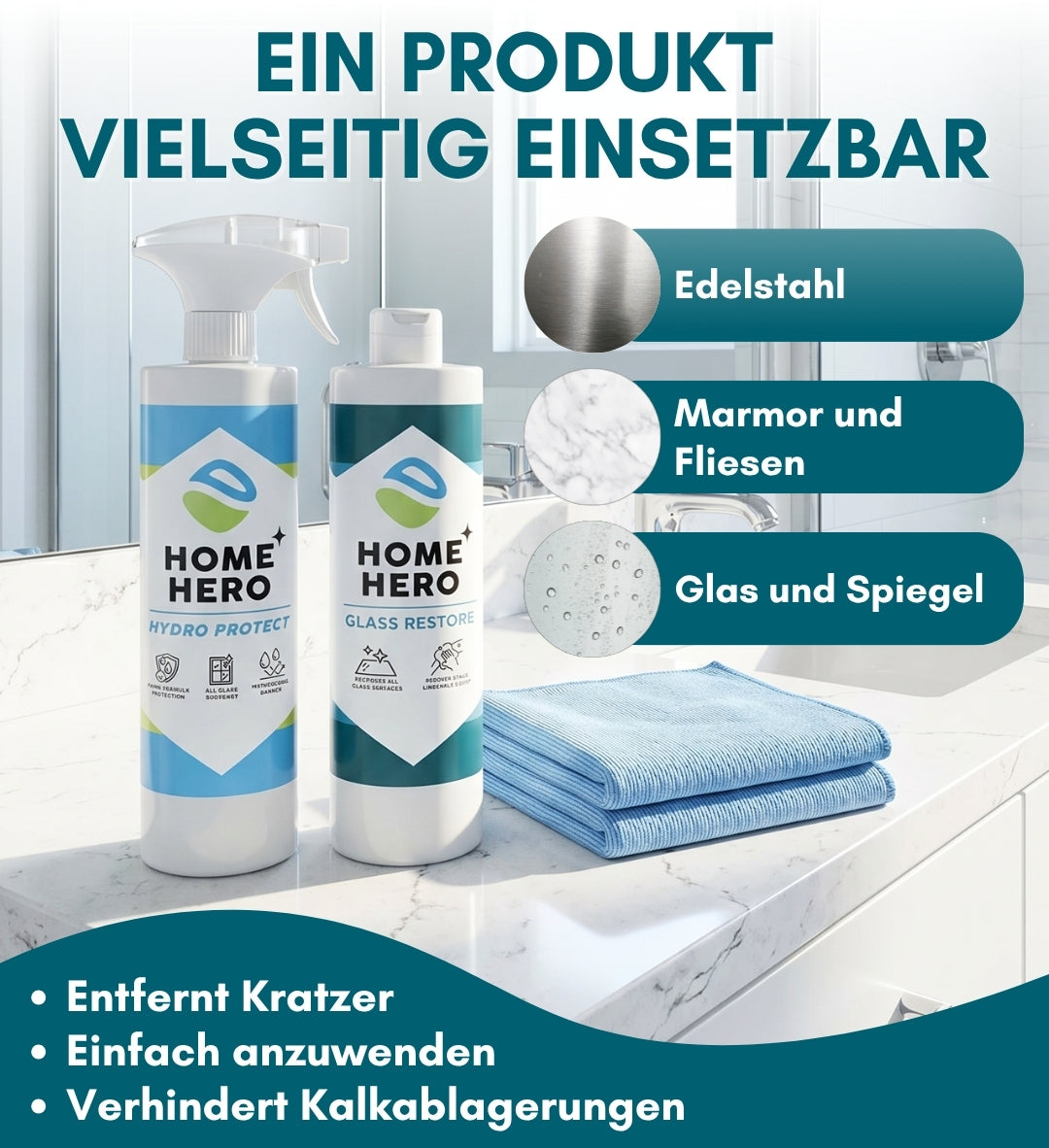 Glass Restore – Entferner für starke Wasserflecken und Kalkablagerungen